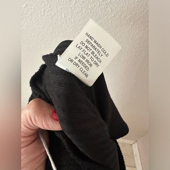 Polagram Well Made Waffle Black Waist Tie Pants Sz M - Picture 11 of 11